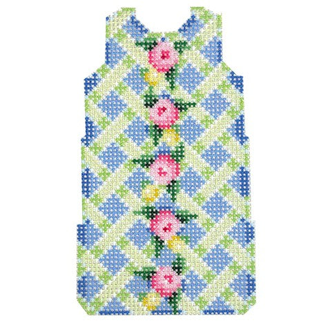 Lime Lattice w/ Rosebud Trim Mini Shift