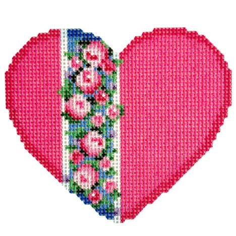 Vertical Rose Border Heart