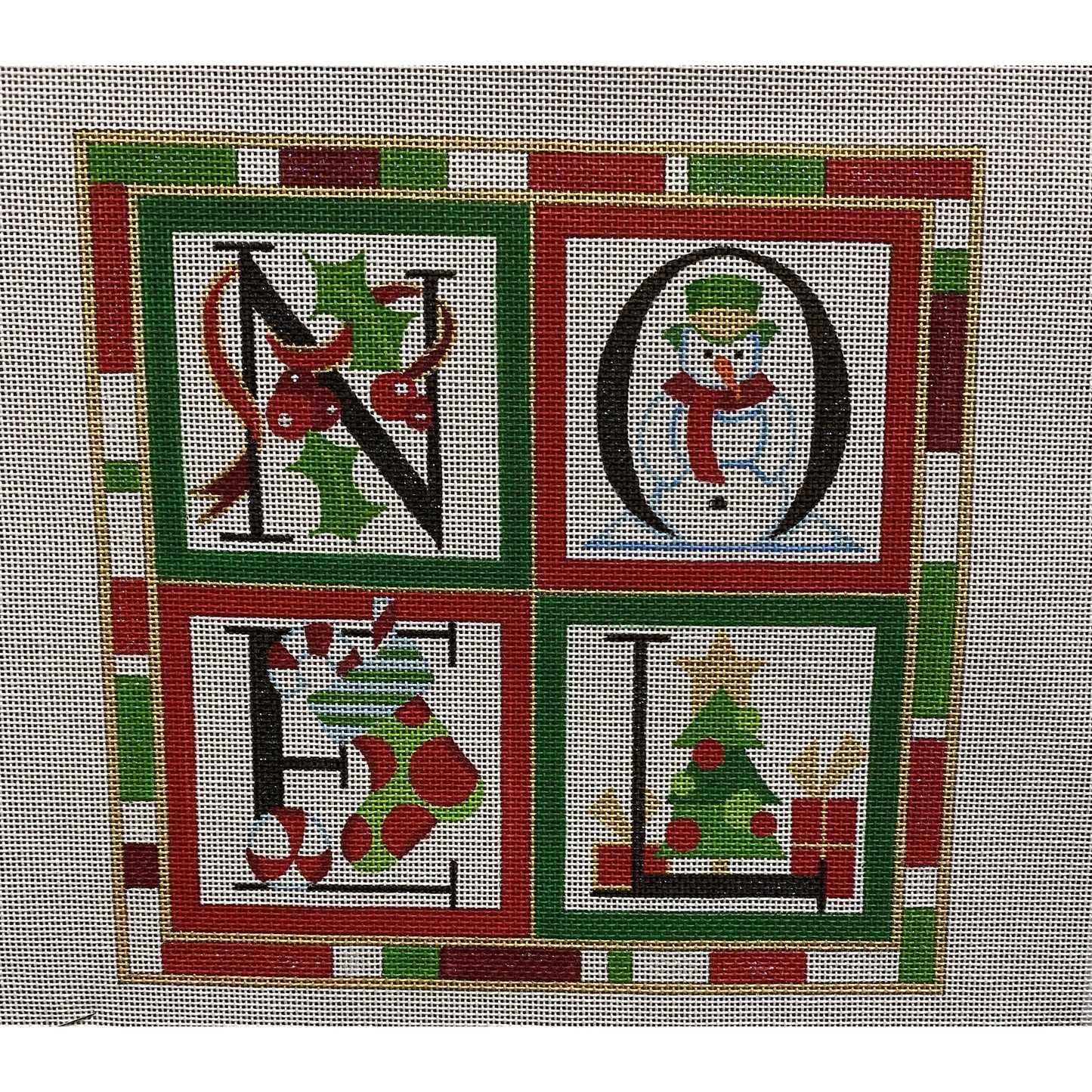 Noel Quarters Canvas - Garden Gate Needlepoint