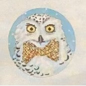Owl with Bow Tie Canvas - Garden Gate Needlepoint