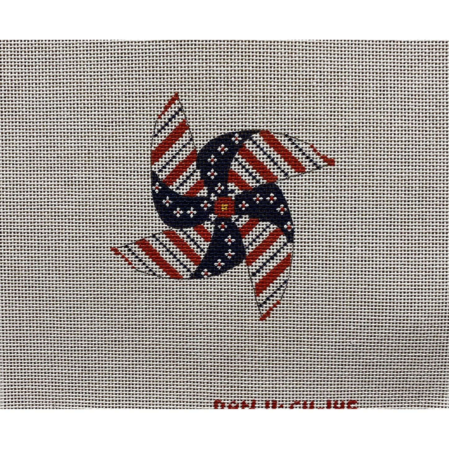 Patriotic Pinwheel Ornament - Garden Gate Needlepoint