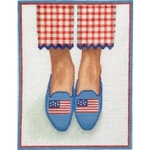 Patriotic Shoes Canvas - Garden Gate Needlepoint