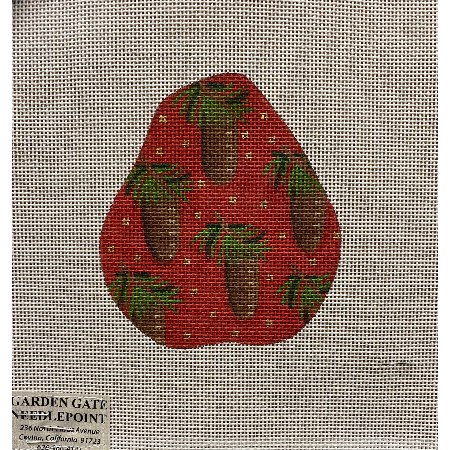 Pear 2 Ornament - Garden Gate Needlepoint