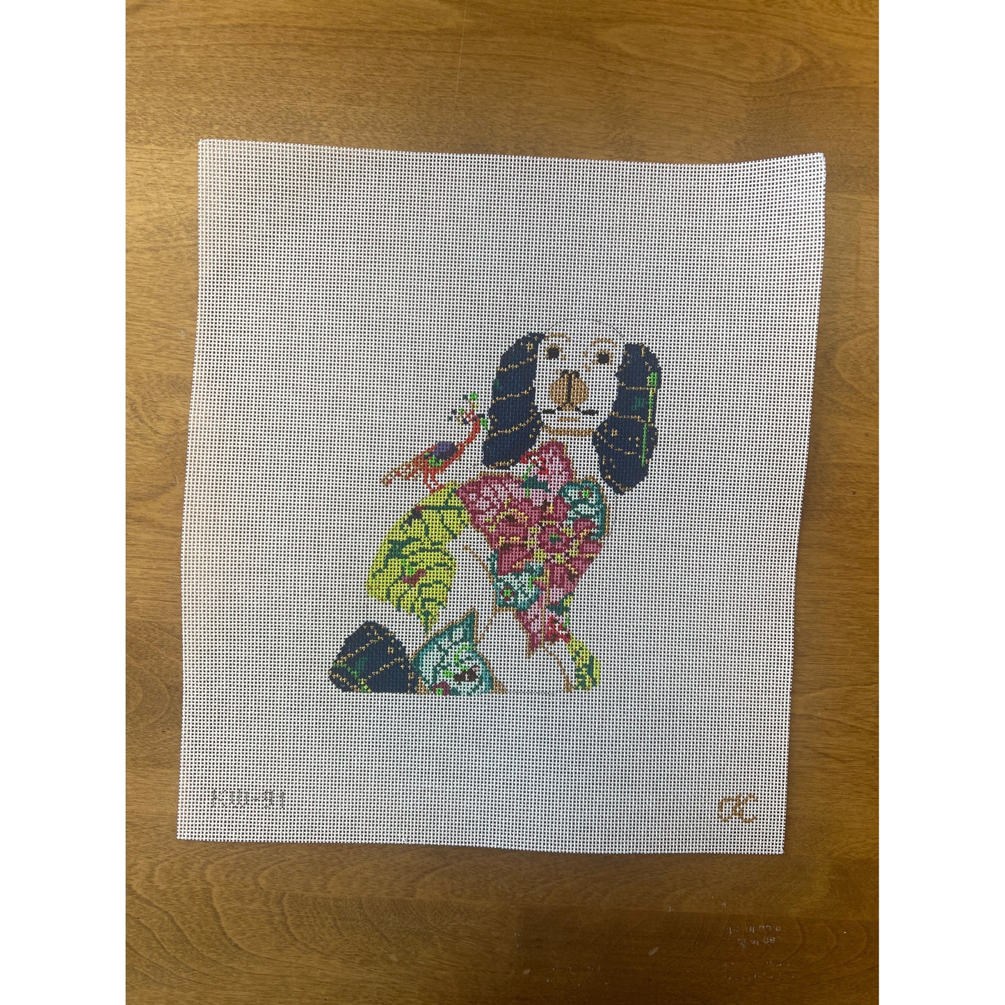 Phi-Phi the Left Tobacco Staffy (w/Phancy) - Garden Gate Needlepoint