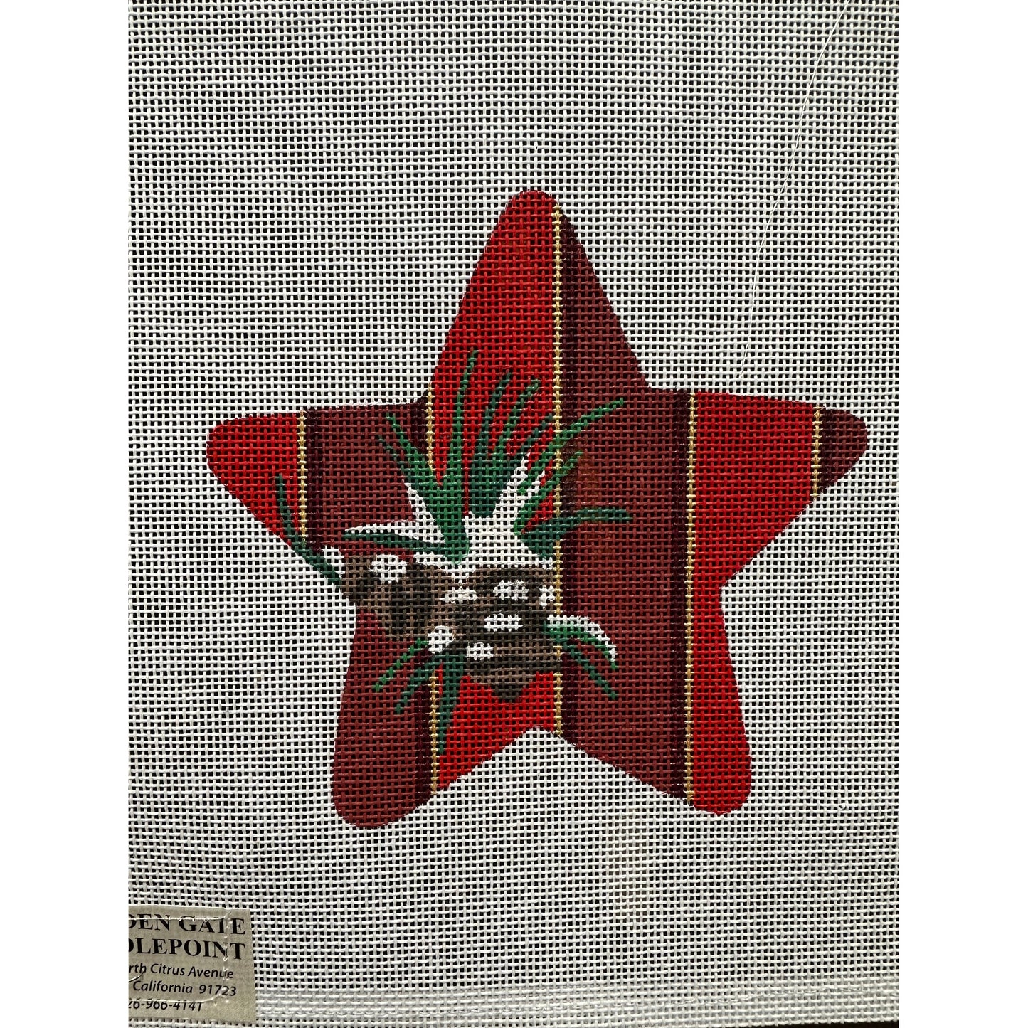 Pinecones Star Ornament - Garden Gate Needlepoint