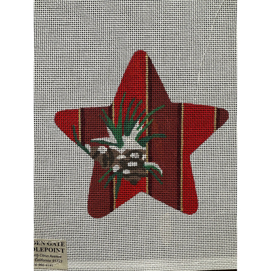 Pinecones Star Ornament - Garden Gate Needlepoint