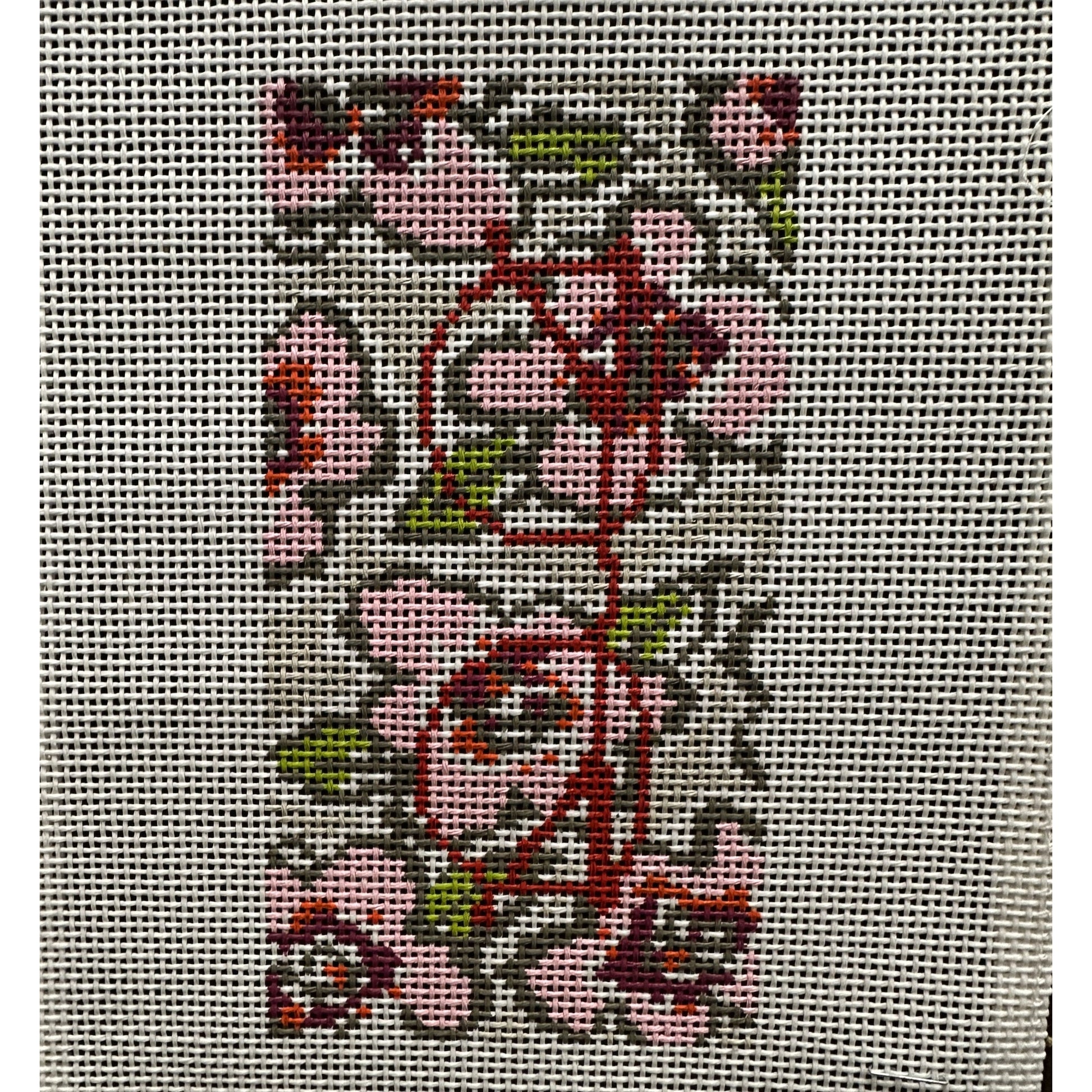 Pink Flower Eyeglass Case - Garden Gate Needlepoint