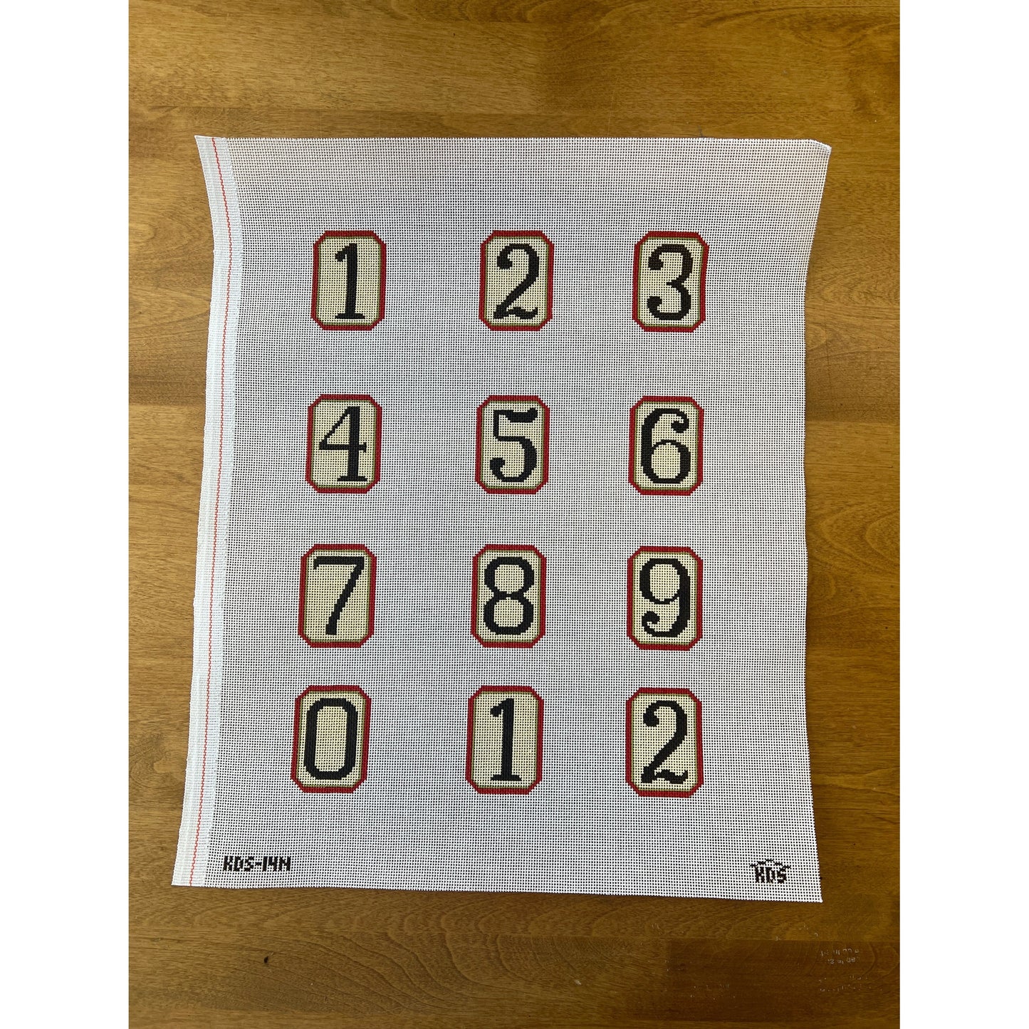 Pink/Green Perpetual Calendar Numbers - Garden Gate Needlepoint