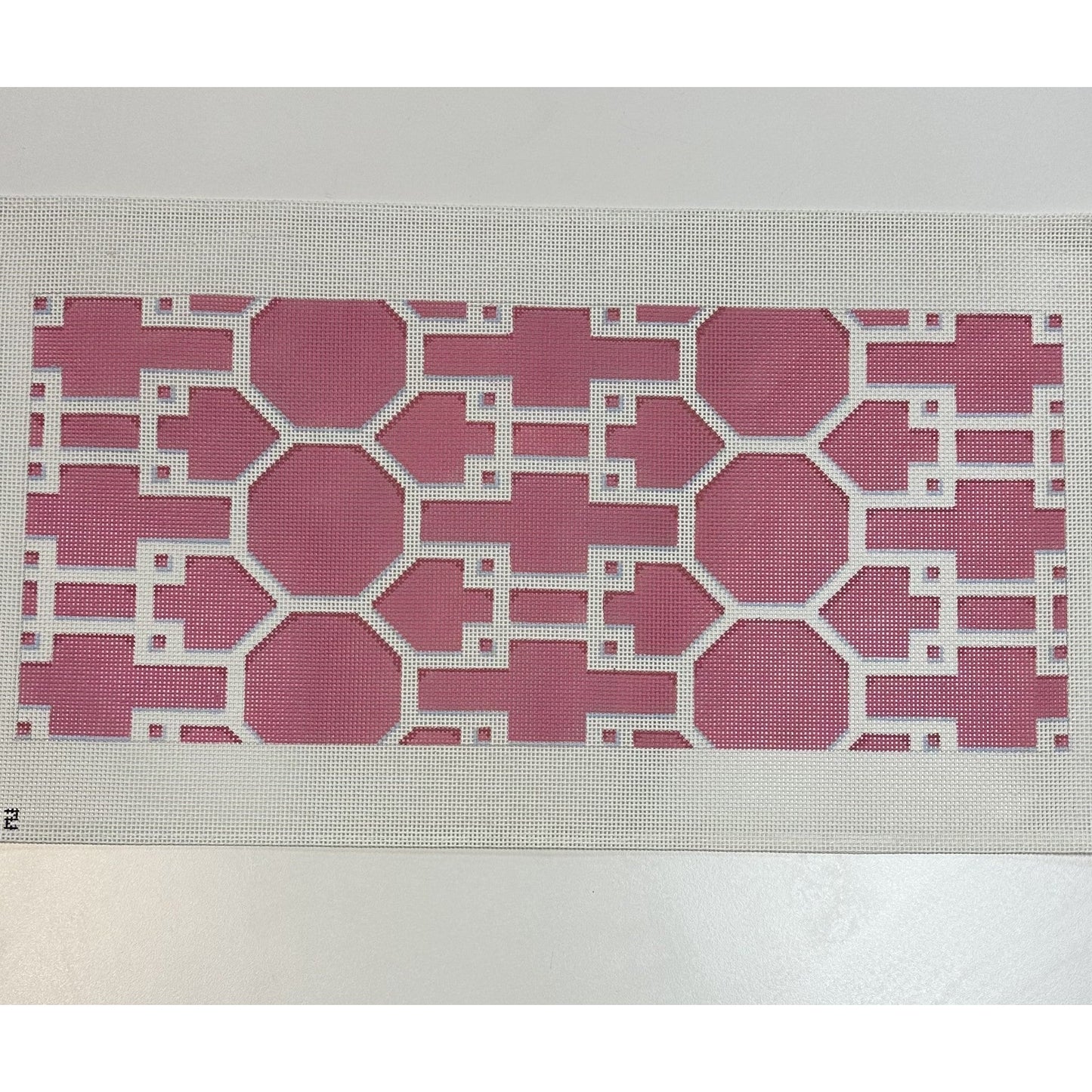 Pink Lumbar Pillow Canvas - Garden Gate Needlepoint