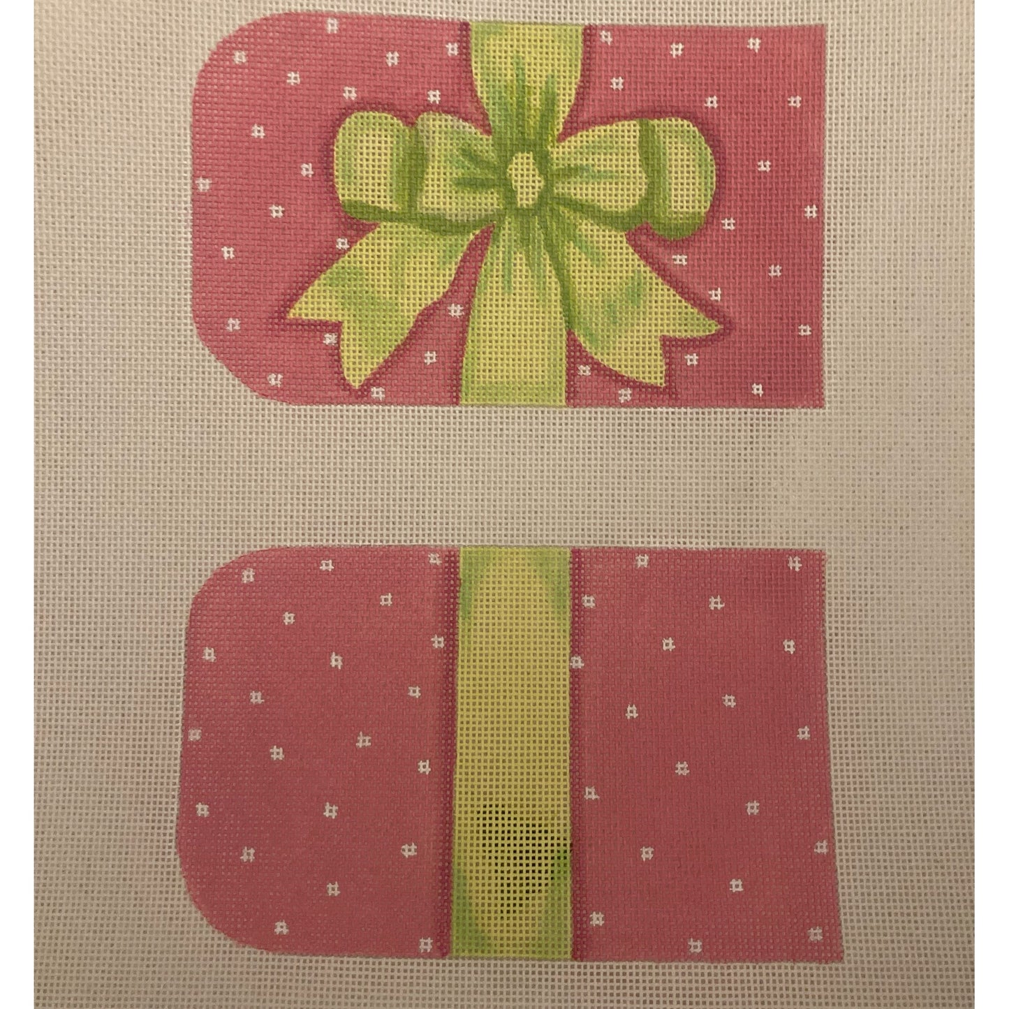 Pink and Green Eyeglass Case - Garden Gate Needlepoint