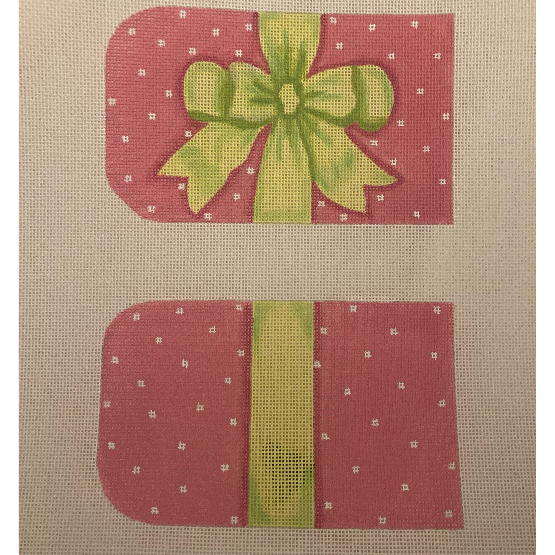 Pink and Green Eyeglass Case - Garden Gate Needlepoint