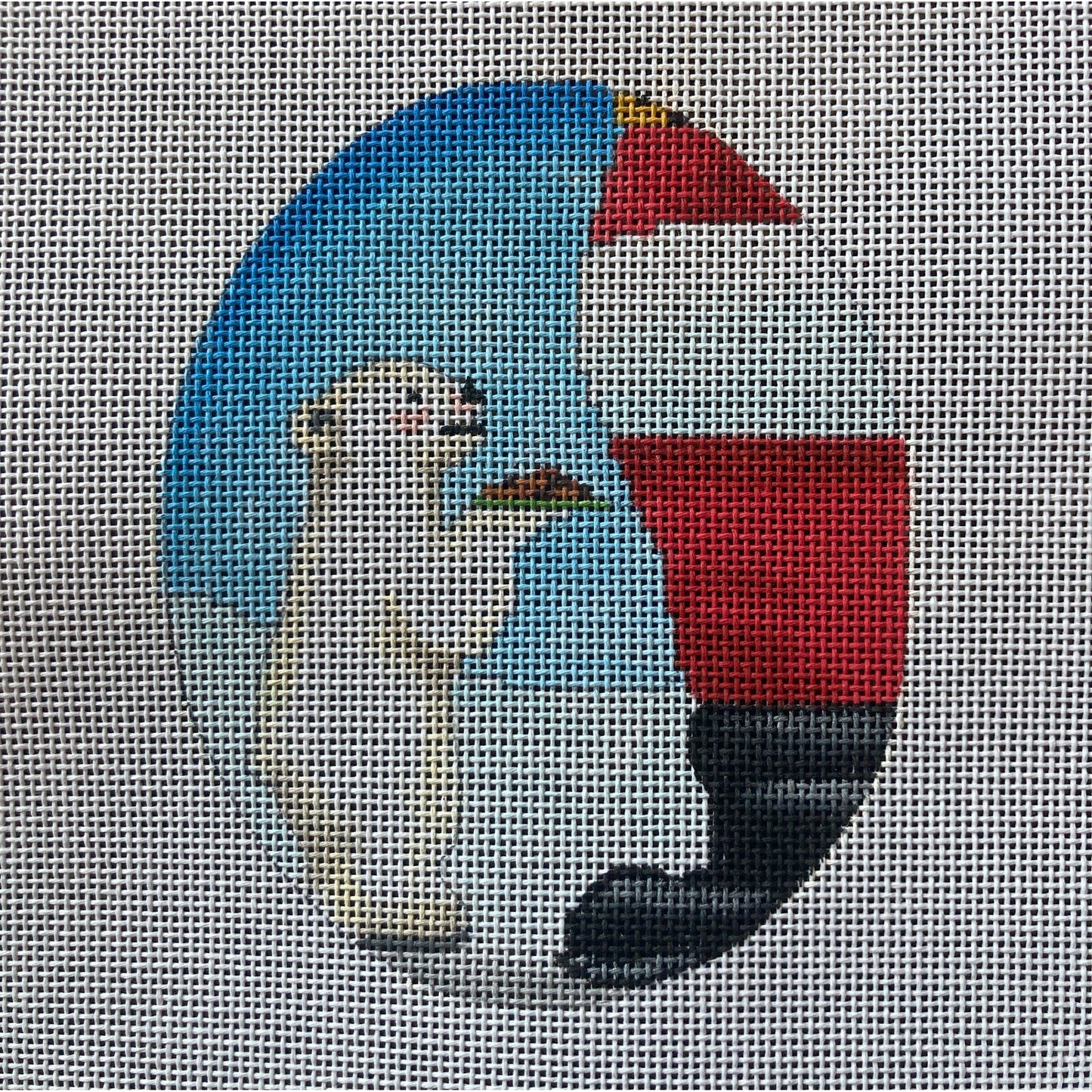 Polar Bear with Santa Ornament - Garden Gate Needlepoint