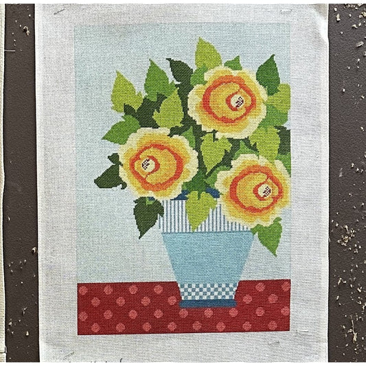 Potted Flowers Canvas - Garden Gate Needlepoint