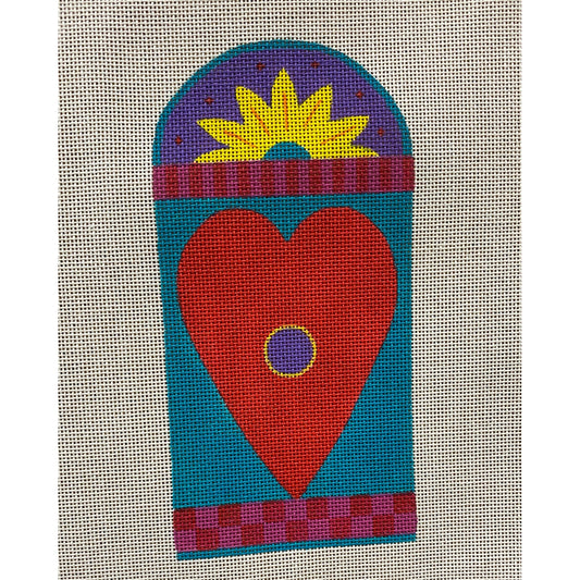 Red Heart Eyeglass Case - Garden Gate Needlepoint