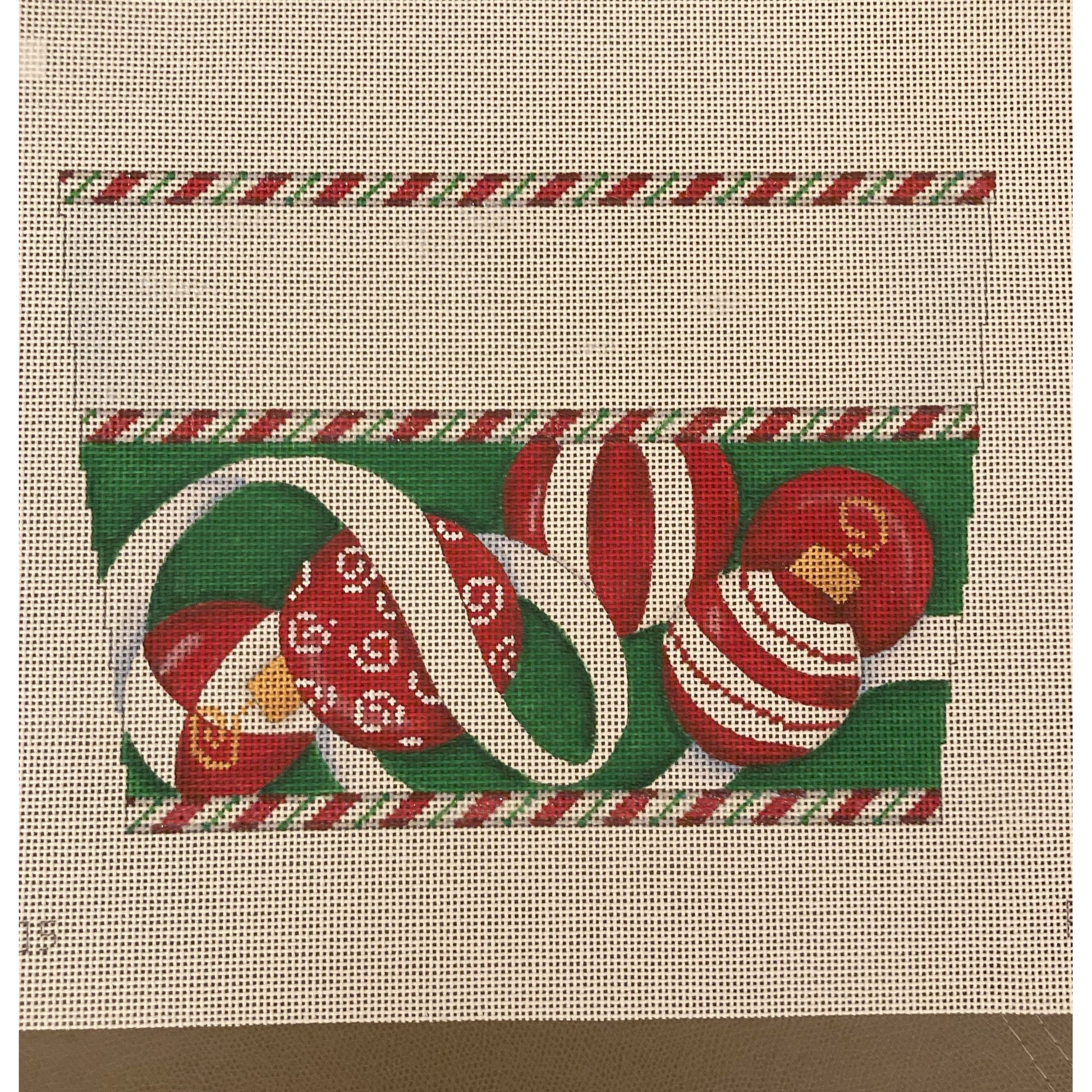 Red Stocking Cuff Ornament - Garden Gate Needlepoint