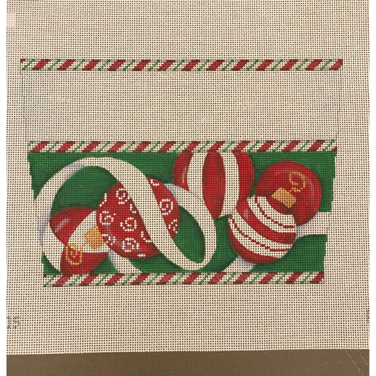 Red Stocking Cuff Ornament - Garden Gate Needlepoint