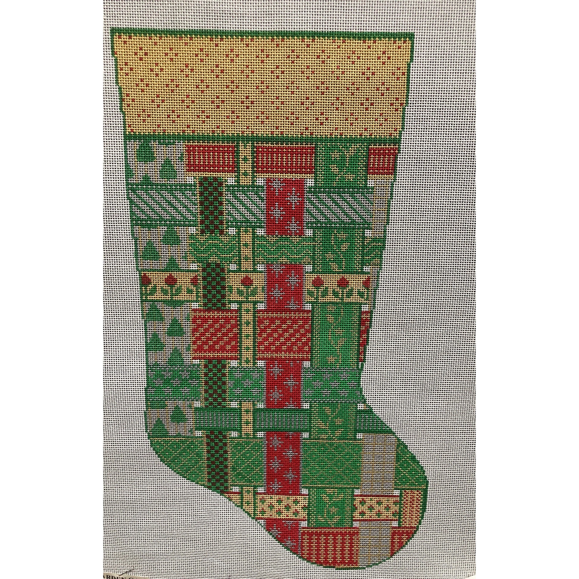 Ribbon Stocking - Garden Gate Needlepoint