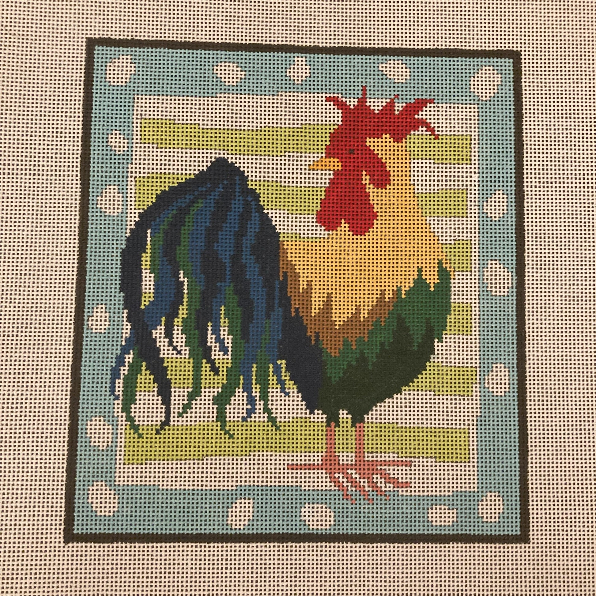 Rooster Canvas - Garden Gate Needlepoint
