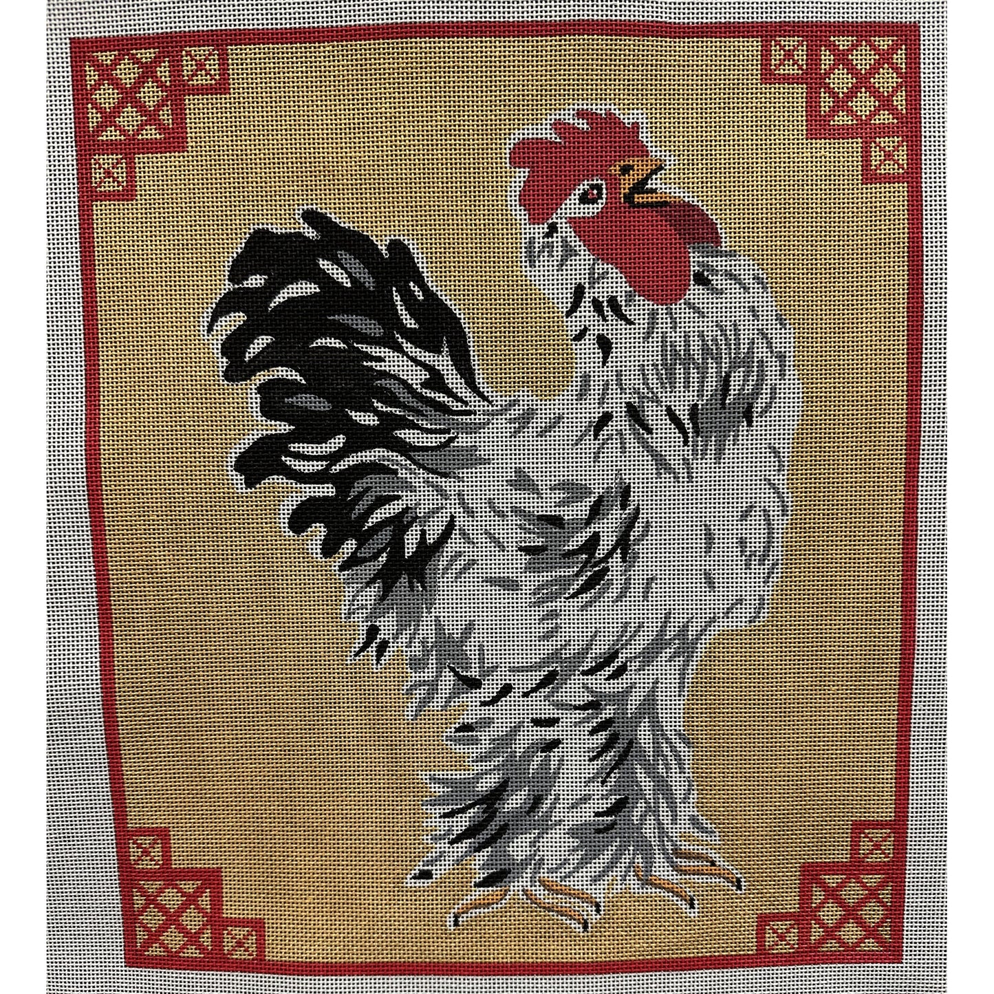 Rooster3 Canvas - Garden Gate Needlepoint