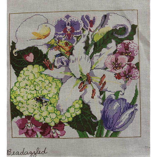 Sandra Gilmore Beadazzled Canvas - Garden Gate Needlepoint