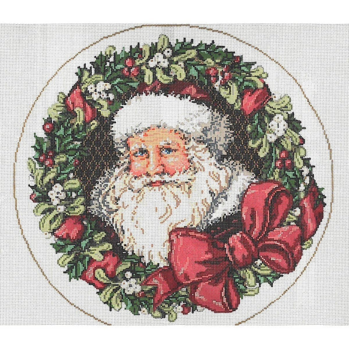 Santa's Wreath - Garden Gate Needlepoint