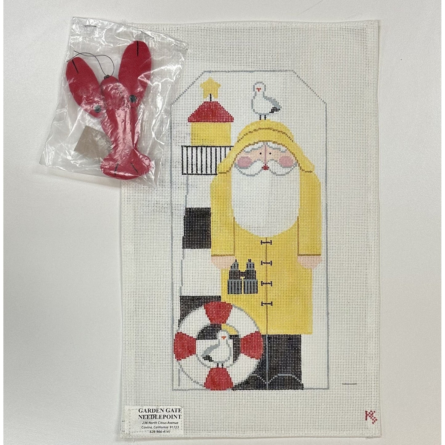 Santa, the Lobsterman Canvas - Garden Gate Needlepoint