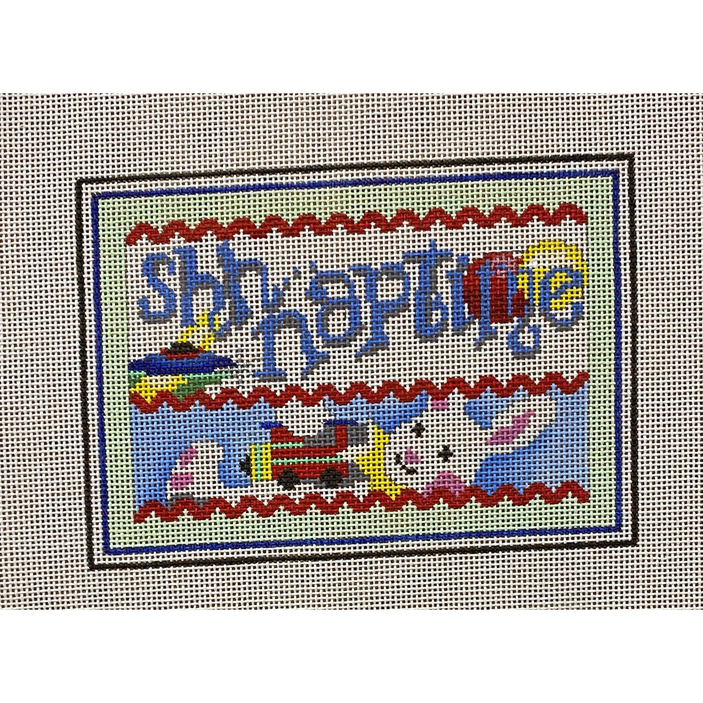 Shh Napping Canvas - Garden Gate Needlepoint