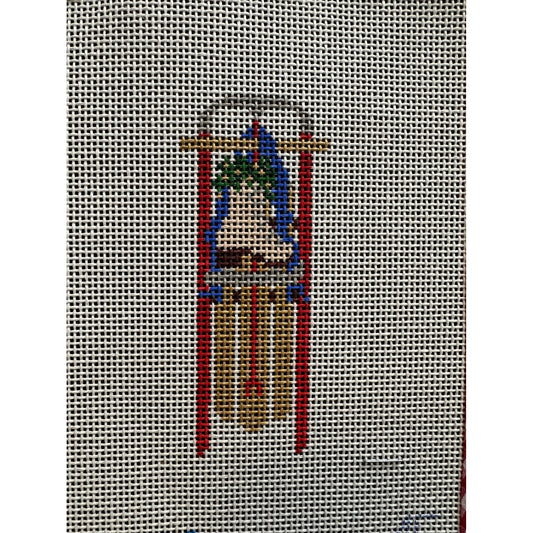 Sled with Ice Skate Ornament - Garden Gate Needlepoint