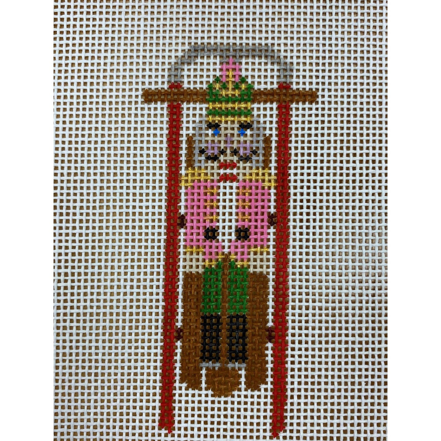 Sled with Nutcracker Ornament - Garden Gate Needlepoint