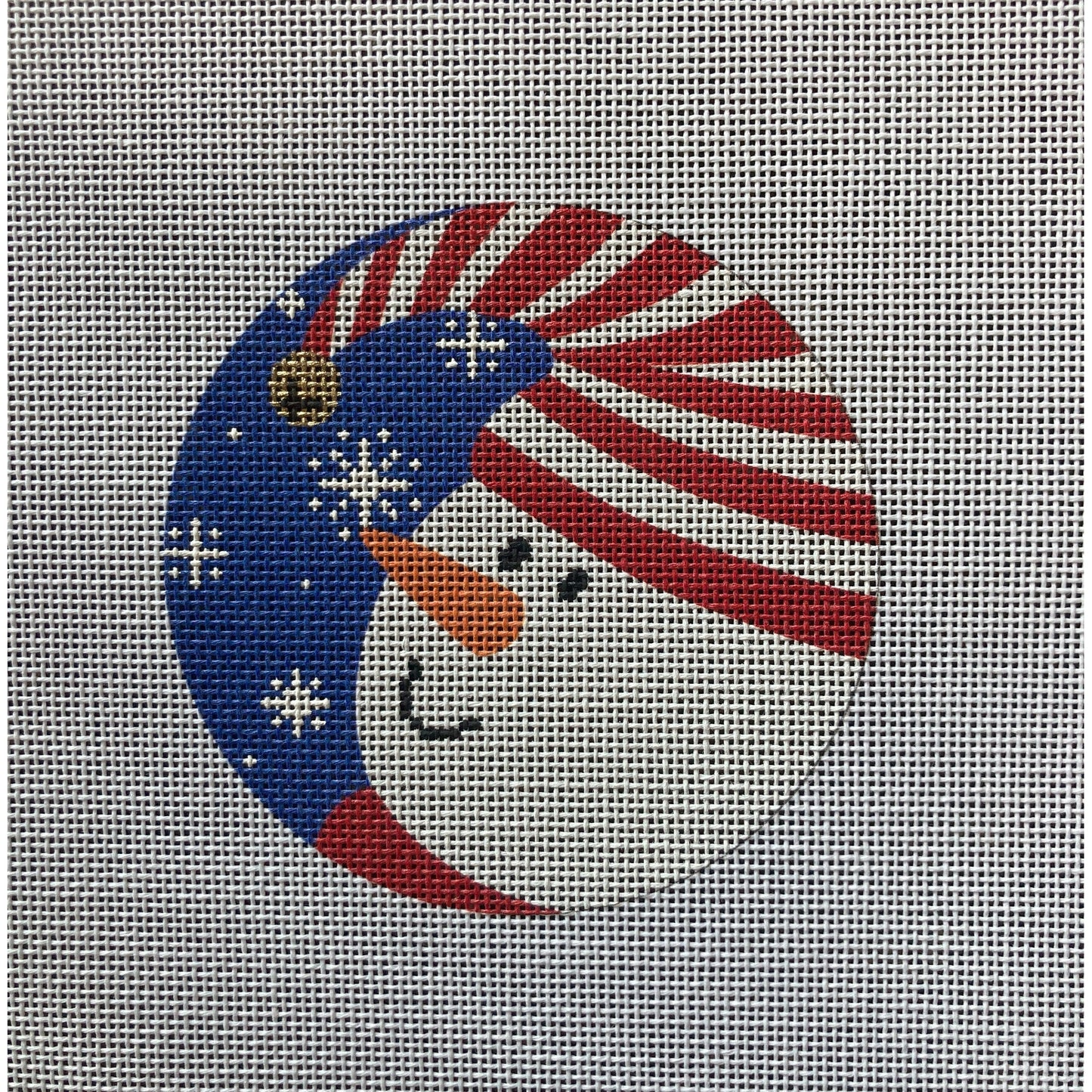 Snowman with Bell Ornament - Garden Gate Needlepoint