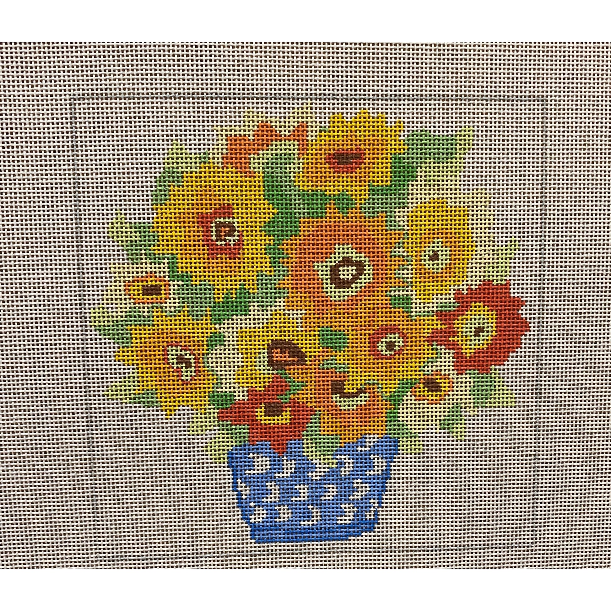 Spring Flower Basket Canvas - Garden Gate Needlepoint
