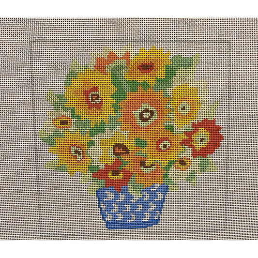 Spring Flower Basket Canvas - Garden Gate Needlepoint