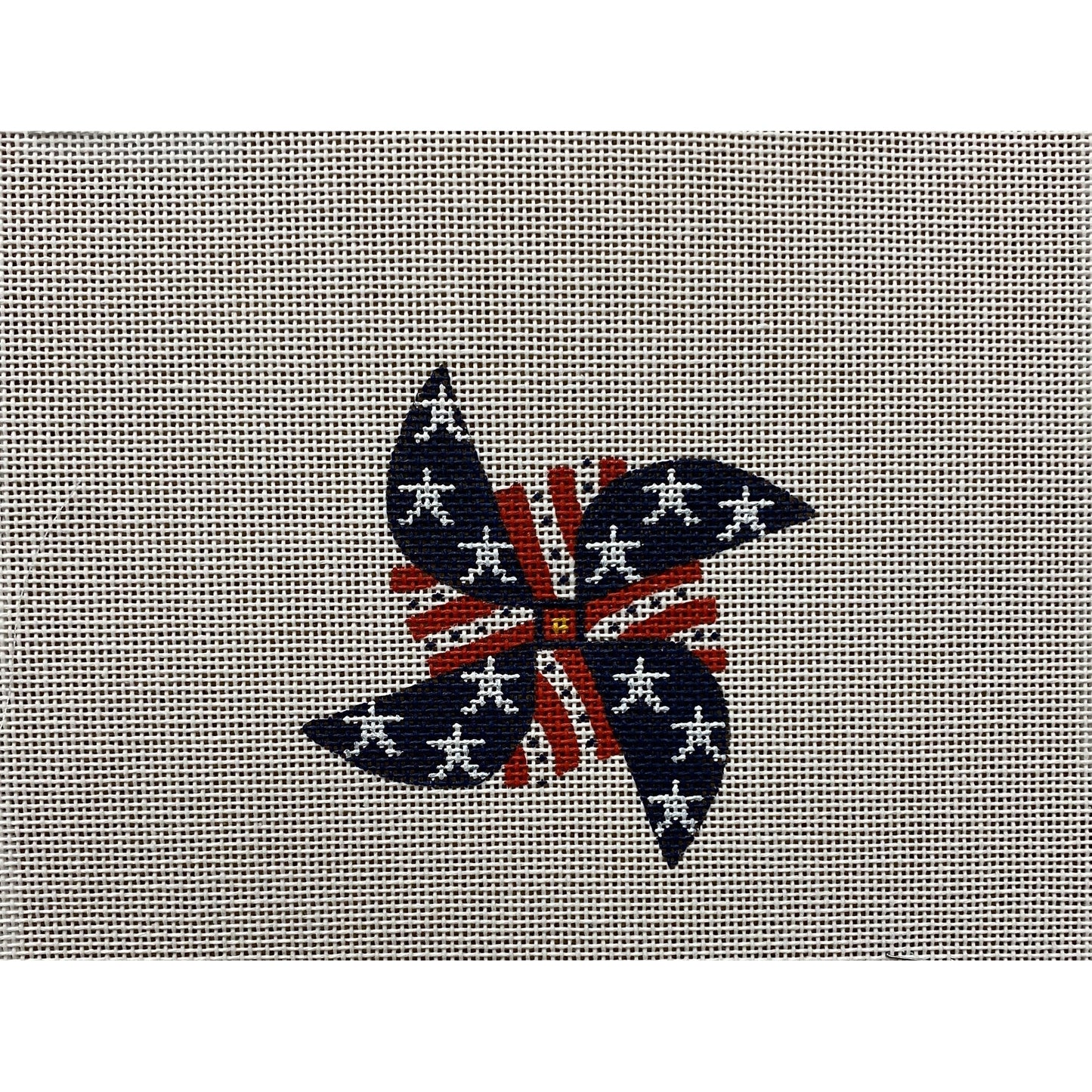 Stars and Stripes Pinwheel Ornament - Garden Gate Needlepoint