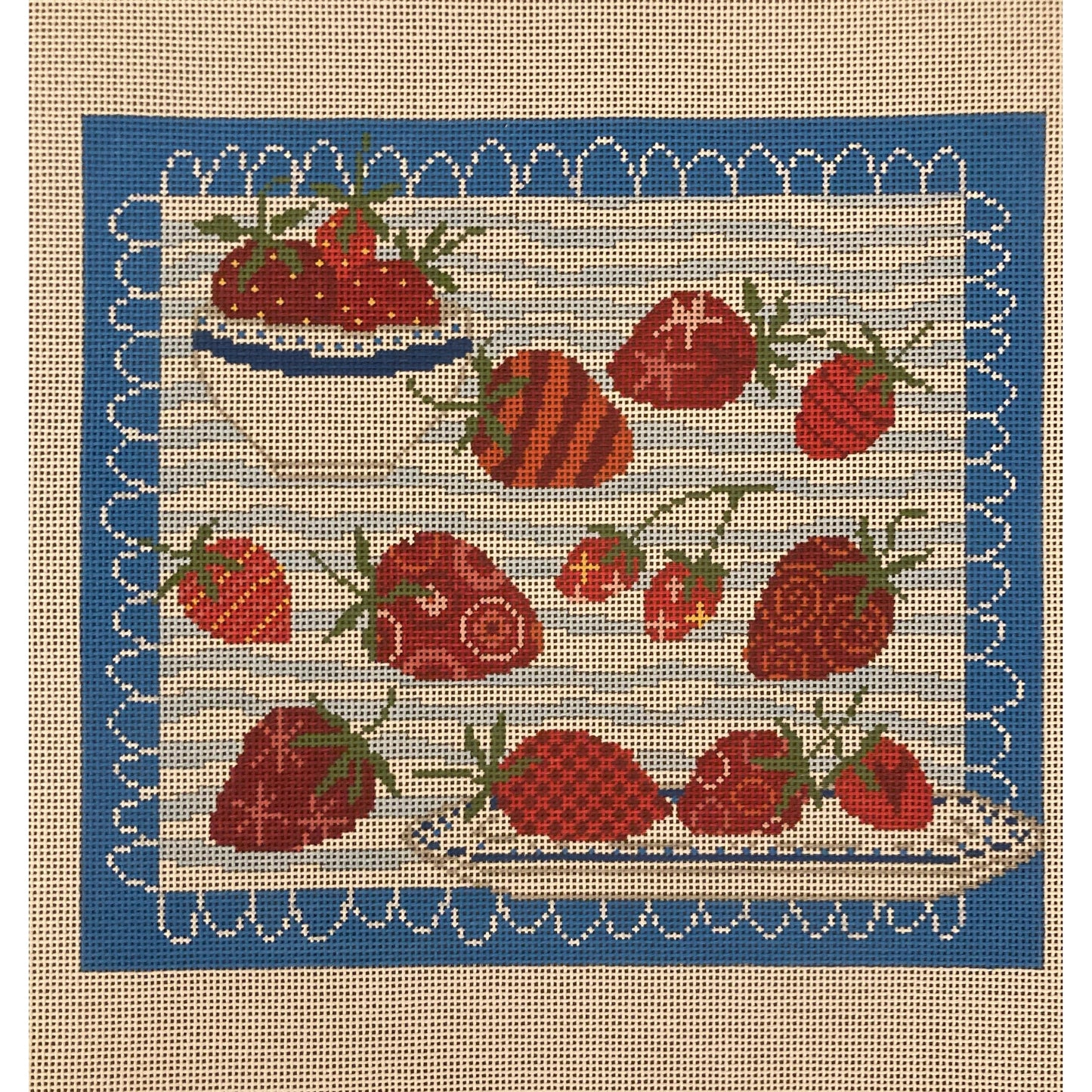 Straverries Canvas - Garden Gate Needlepoint