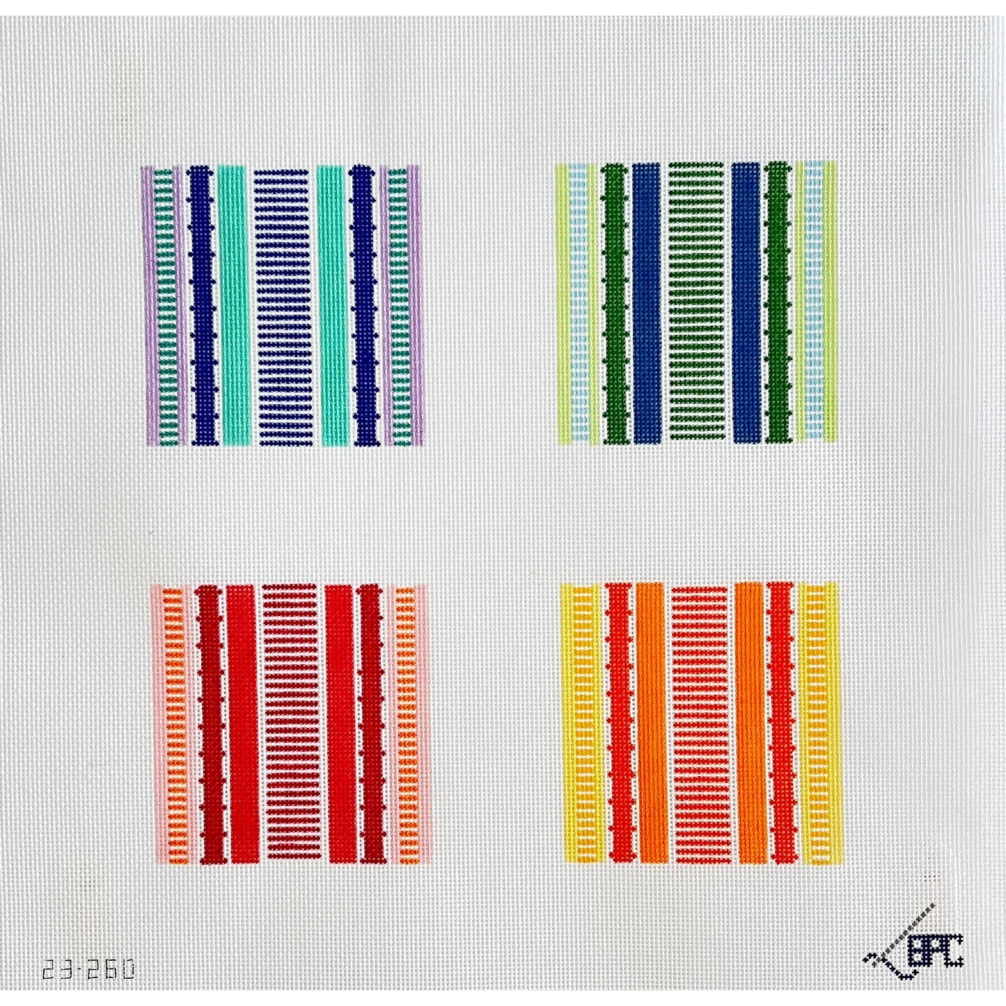 Stripe Coaster Set of 4 - Garden Gate Needlepoint