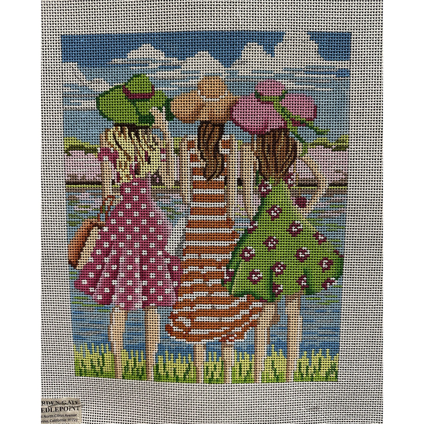 Three Sisters Summer Canvas - Garden Gate Needlepoint