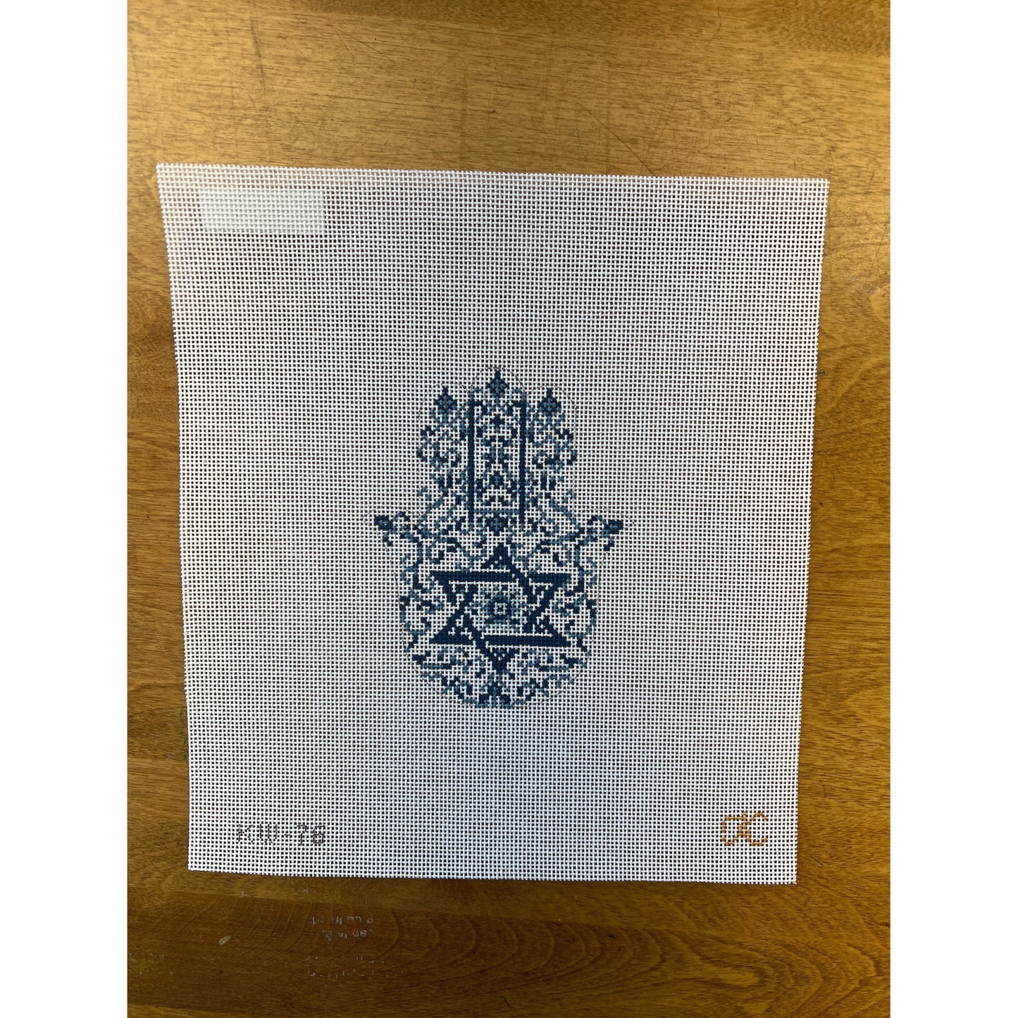Transferware Hamsa - Garden Gate Needlepoint
