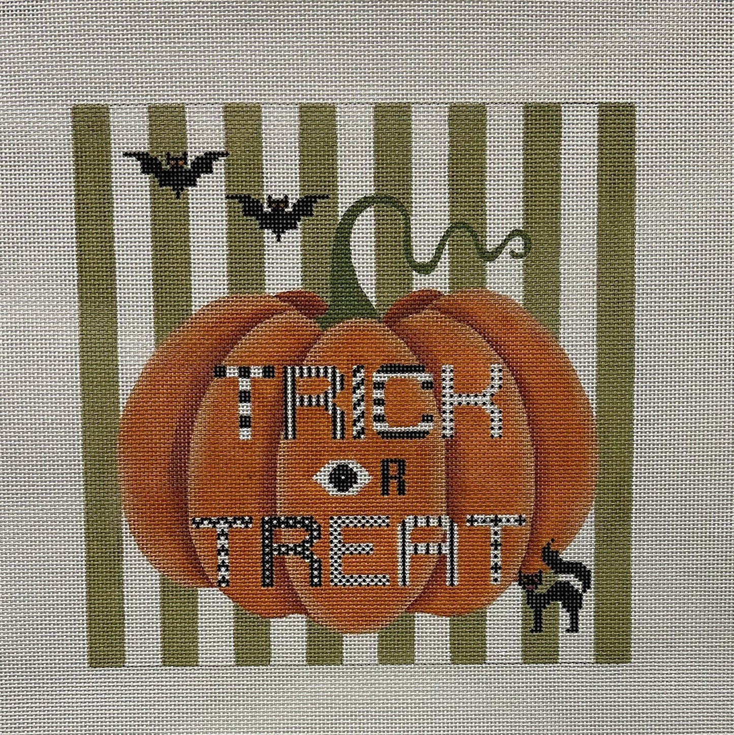 Trick or Treat Pumpkin Canvas - Garden Gate Needlepoint