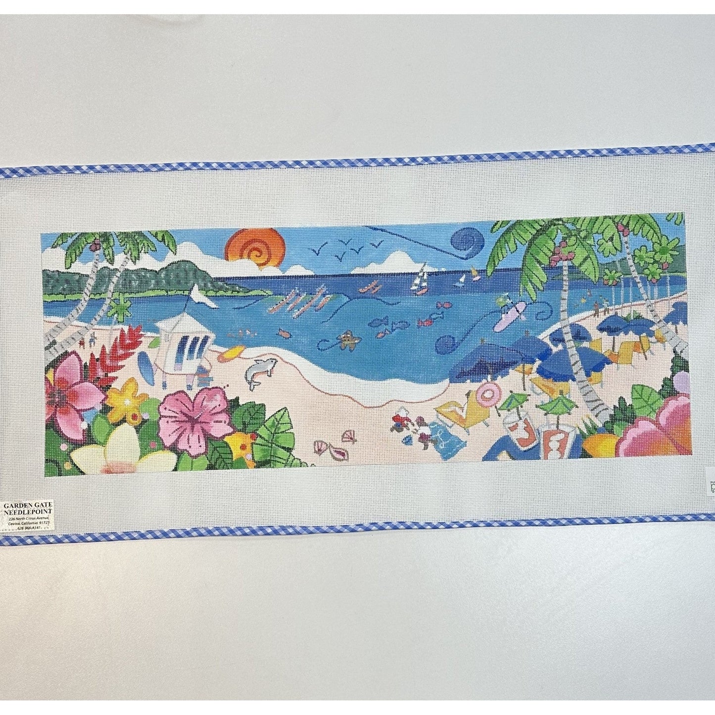 Tropical Beach Canvas - Garden Gate Needlepoint