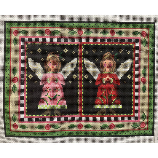 Two Singing Angels Canvas - Garden Gate Needlepoint