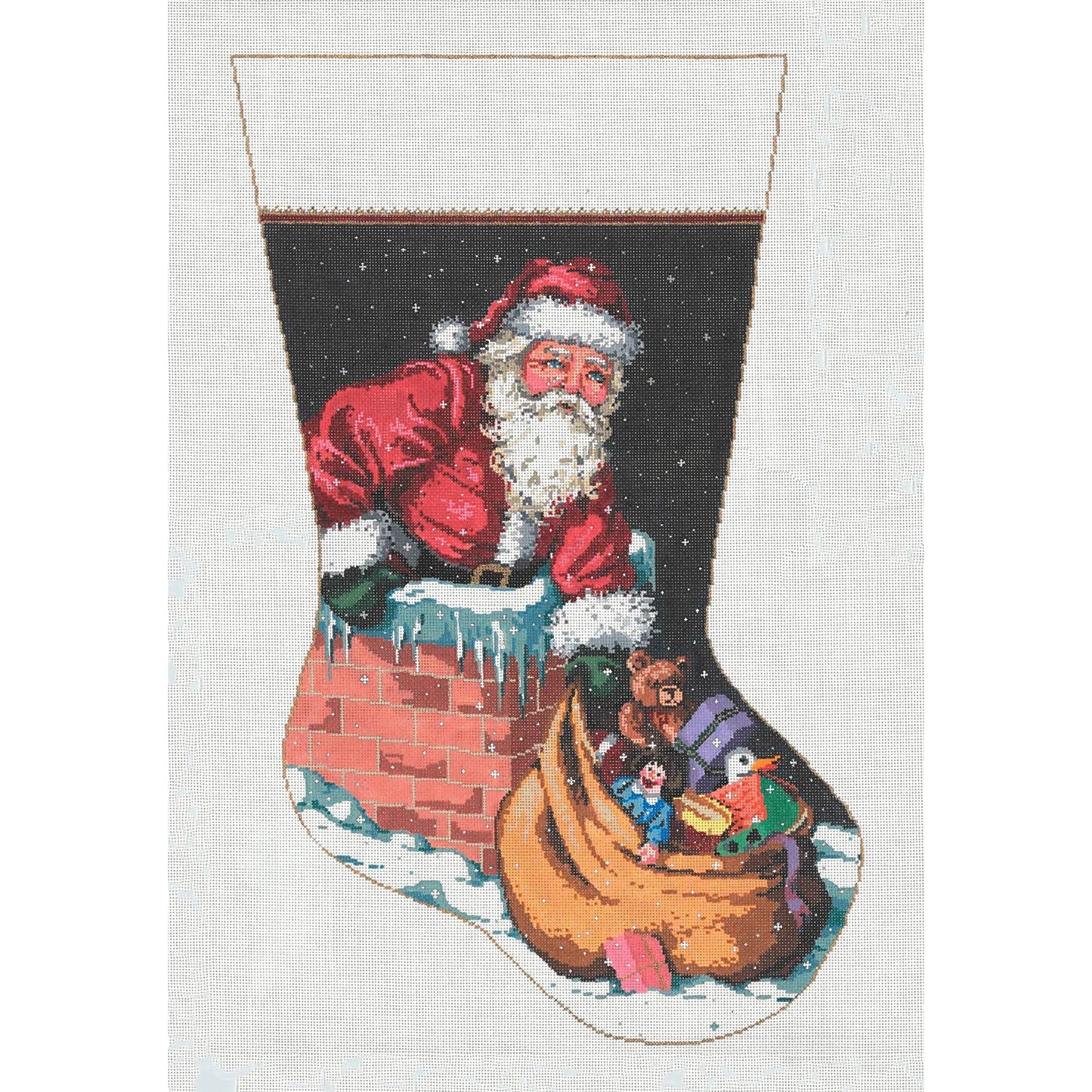 Up on the Roof Stocking - Garden Gate Needlepoint