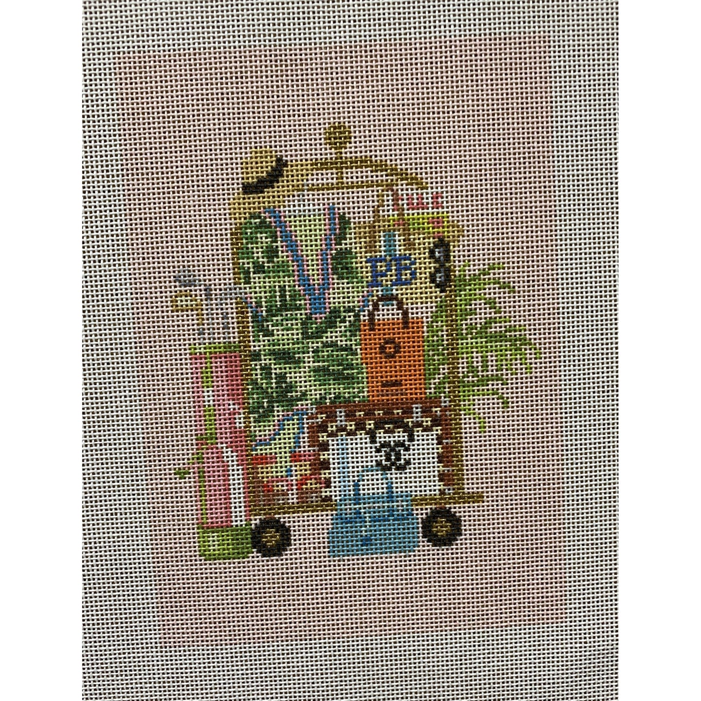 Valet Cart canvas - Garden Gate Needlepoint