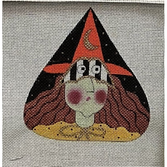 Witch Teardrop Ornament - Garden Gate Needlepoint