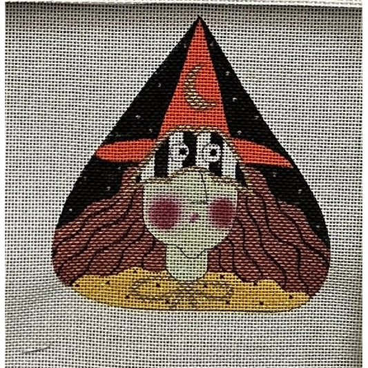 Witch Teardrop Ornament - Garden Gate Needlepoint