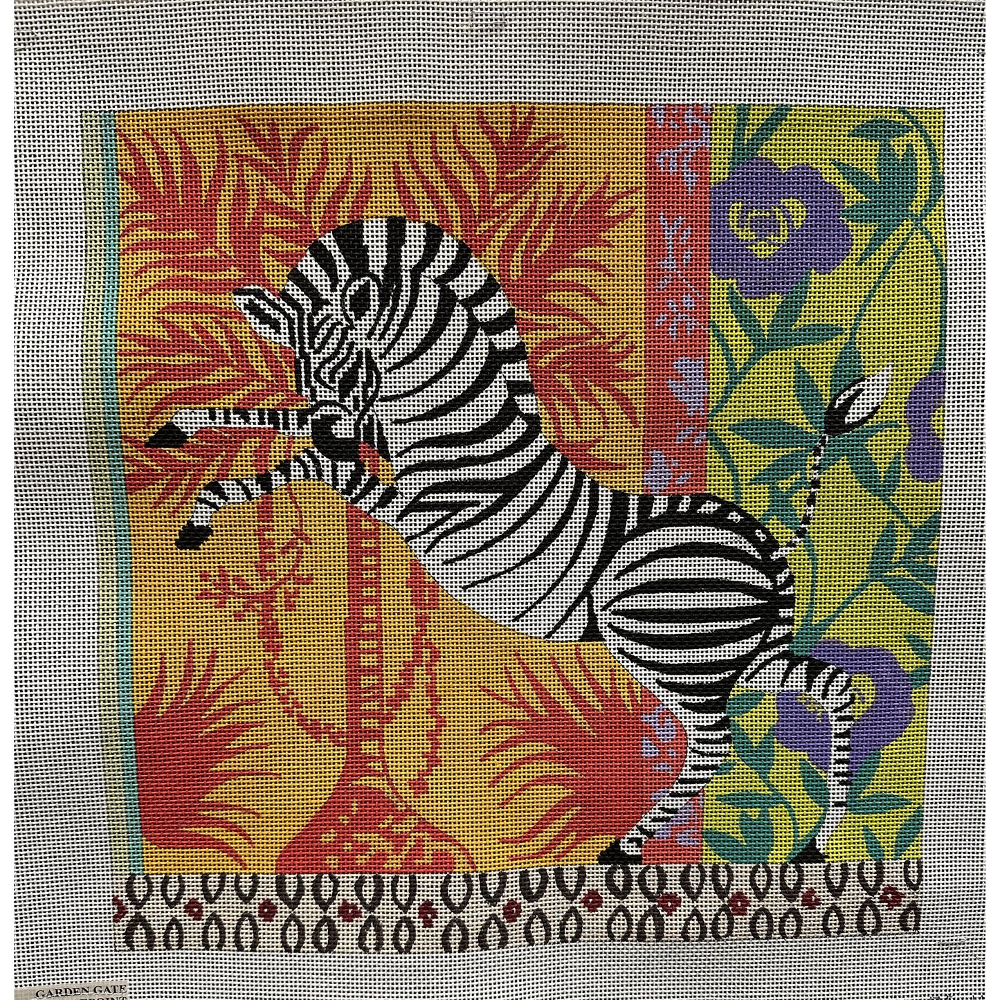Zebra Canvas - Garden Gate Needlepoint