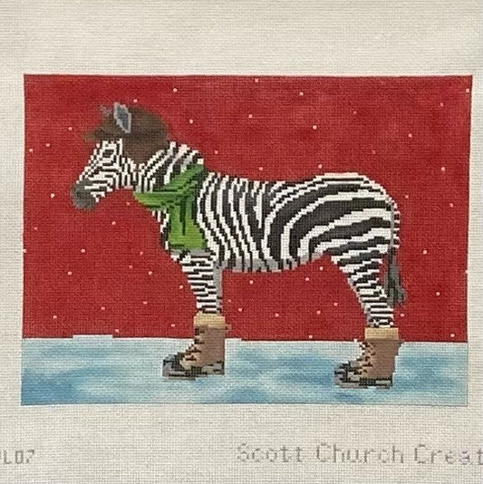 Zebra with Captain Boots Canvas - Garden Gate Needlepoint