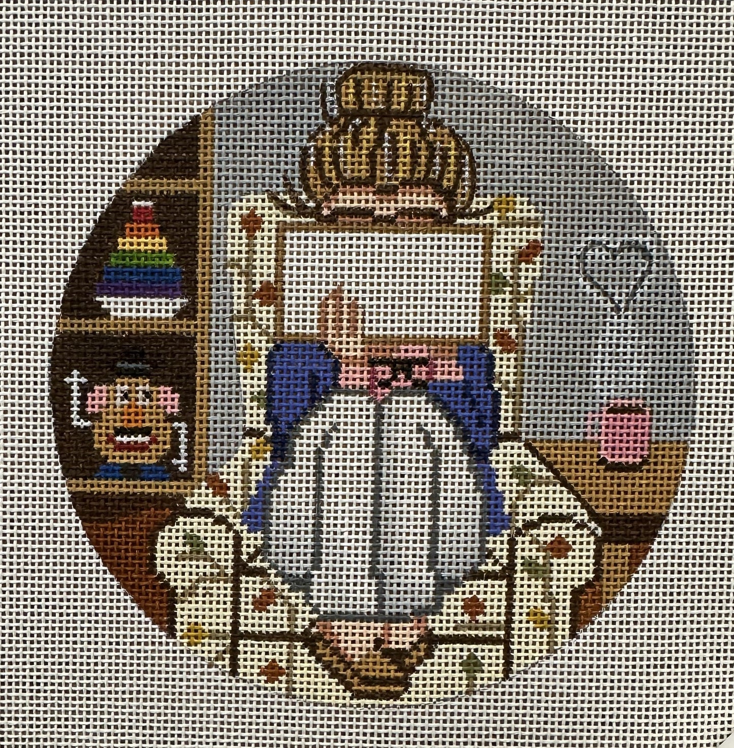 Grandma Stitching Girl Ornament | Garden Gate Needlepoint