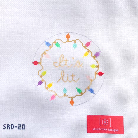 It's Lit Ornament | Garden Gate Needlepoint