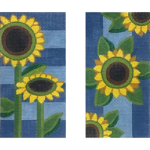 Sunflower on Blue Eyeglasses | Garden Gate Needlepoint