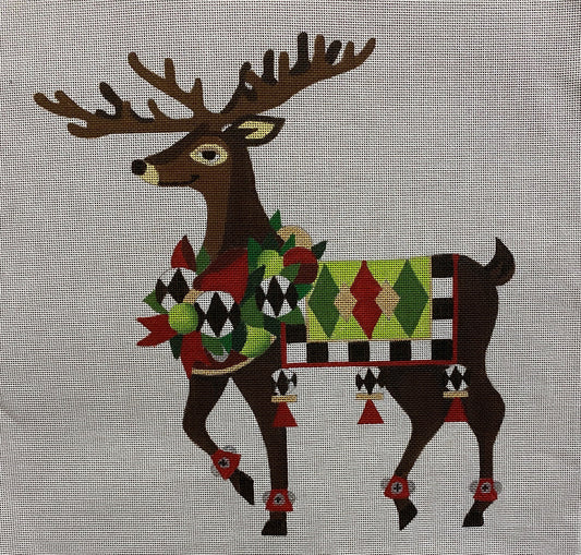 Christmas Deer Canvas - Garden Gate Needlepoint